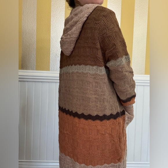 New!Multicolor Knit Hooded Sweater - Picture 3 of 9